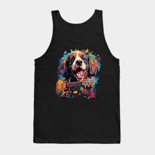 Cocker Spaniel Playing Guitar Tank Top